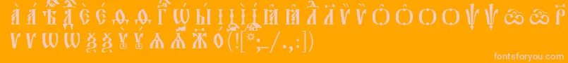 Orthodox.TtIeucs8CapsР Р°Р·СЂСЏРґРѕС‡РЅС‹Р№ Font – Pink Fonts on Orange Background